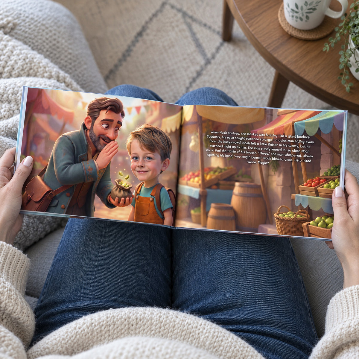 The open book on a lap