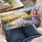 Hands holding the open book