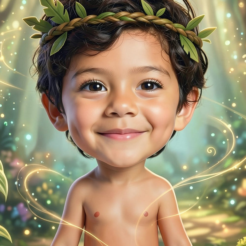 The same child on the cover of the Jungle Book book