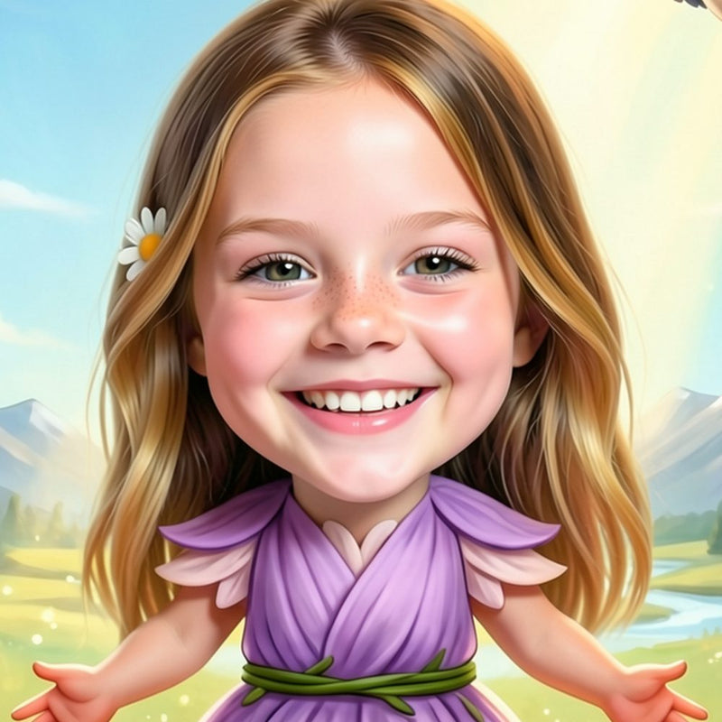 The same child on the cover of the Thumbelina book